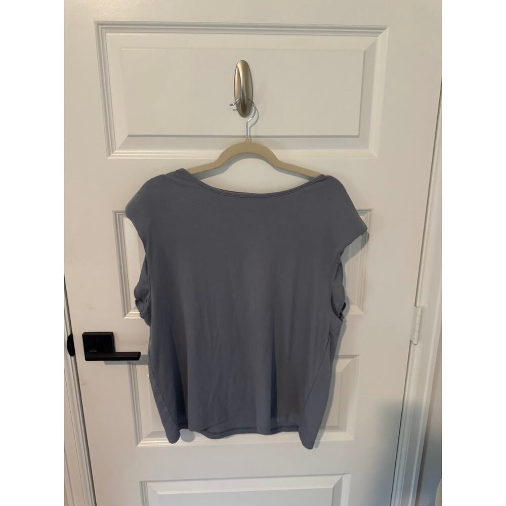 Anthropologie Soft Grey Drapey Cap Sleeve Blouse - Picture 1 of 3